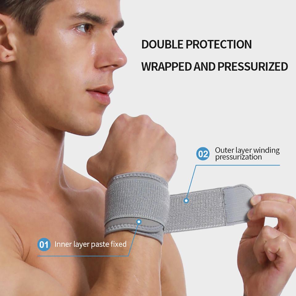 1Pcs Wrist Support Dual Compression Adjustable Nylon Wrap Wrist Guard Sports Anti-Sprain Wrist Guard Tendon Sheath Guard Unisex