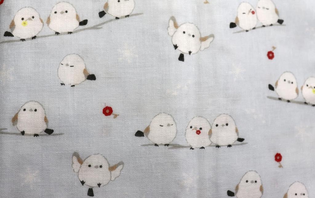 Gauze Tenugui Hand Bird Made In 23 X 13 Cm Double-layered (Japanese Towel), 100% Cotton, Pattern, Japan,
