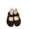 Plateau-Damenlederschuhe neuer Herbst Ein-Wort-Riemen flache Mary Jane Einzelne Schuhe Doudou-Schuhe