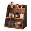 Zakka Wall-Mounted Wooden Desk Organizer - Multi-layer Retro Storage Rack