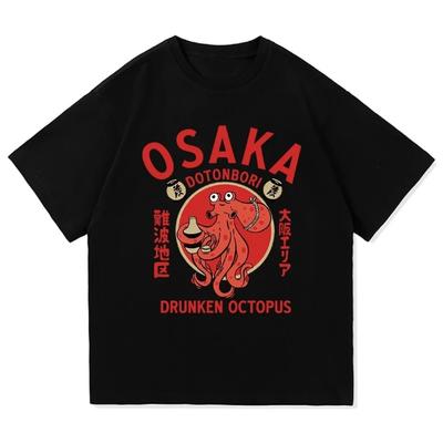 Osaka Dotonbori Drunken Octopus T-shirt Funny Tshirt Men Clothing Fashion Vintage T Shirt Summer Casual Streetwear