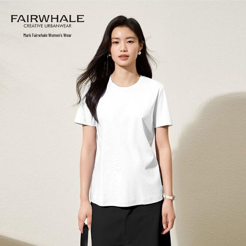 Mark Fairwhale Women's Short Sleeve Round Neck Slim Fit Solid T-Shirt