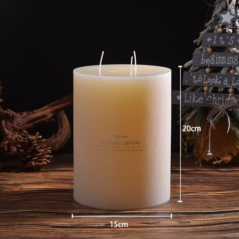 LIEI Classic Ivory White Cylindrical Smokeless Decor Candle