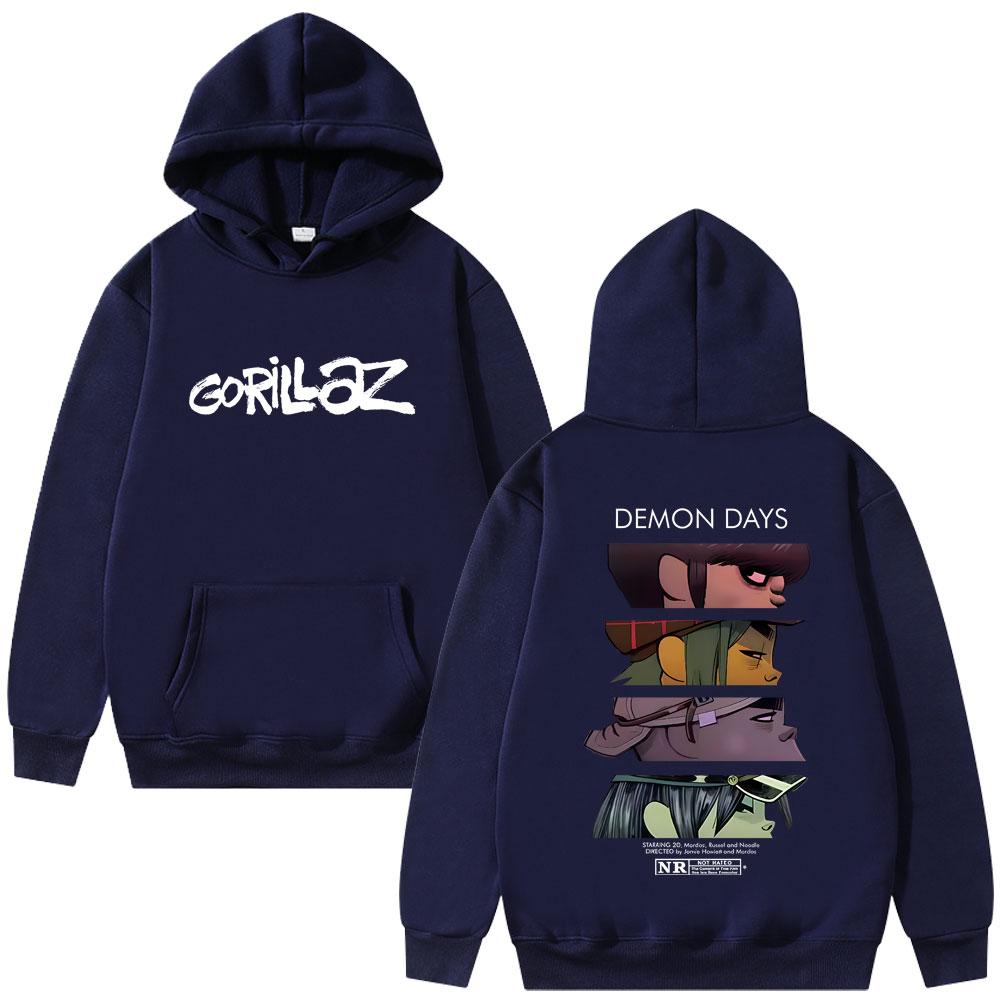 Rock Band Gorillaz Demon Days Eyes Print Hoodie Men Women Hip Hop Fashion Oversized Streetwear Male Casual Hoodies