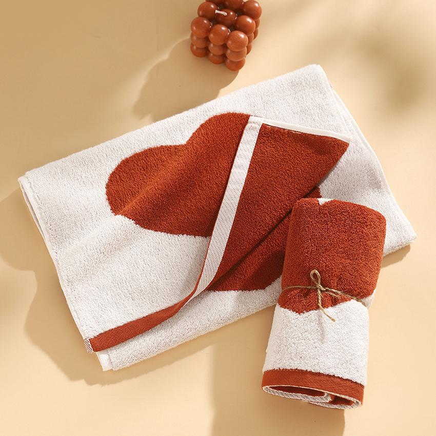 ЛЮБОВЬ Сердце Хлопковое полотенце Красное Мягкое Лицо Банные полотенца Впитывающее Душевое полотенце для Ванной Взрослые Пара Свадьба День Святого Валентина Подарок 34x74cm