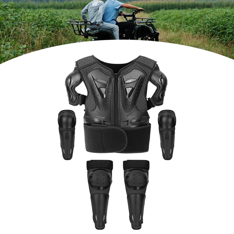 Kids Dirt Bike Gear Set with Chest Spine Back Protection Vest for Outdoor Cycling and Skating