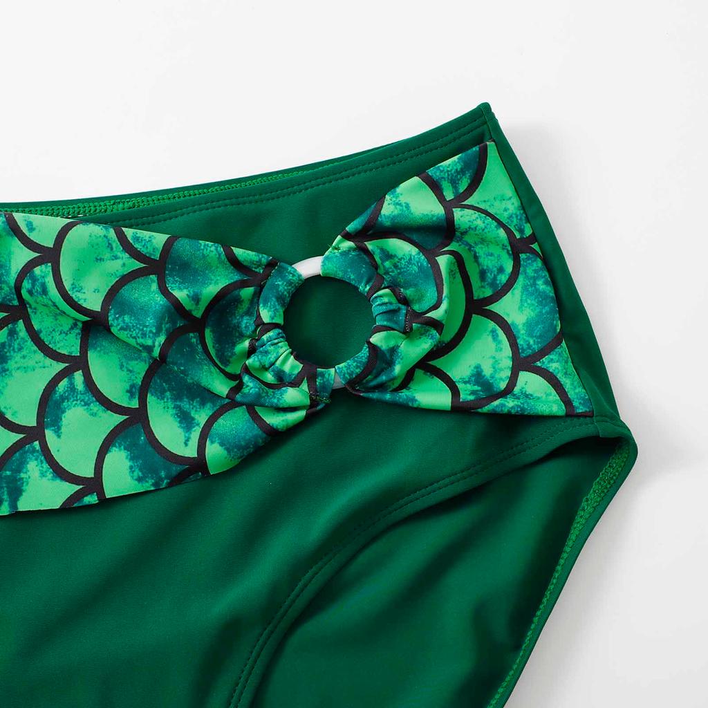 Women's Fashion Separates High Waist Printed Swimming Costume With Chest Pad And No Bra