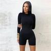 Knitted Romper Jumpsuit Gym Women Bodysuit Shorts Workout Playsuits Long Sleeve Yogaing Butt Lifting Fitness Overalls Clothes