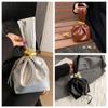 Luxury PU Leather Clutch Bag Korean Style Party Evening Bag Portable Pleated Bucket Bag Daily