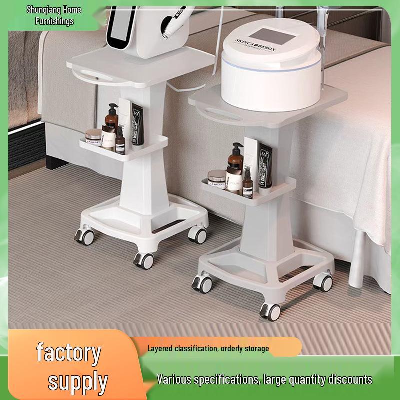 Double-Layer Beauty Trolley: Salon Storage Rack for Nail Art, Dental, and Physiotherapy Tools