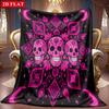 A 2D Skull Floral Mandala-themed Flannel Blanket with Soft High-definition Digital Printing, a Cooling Blanket Suitable for All Seasons! Soft and Brea
