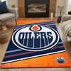 Edmonton Oilers Logo Pattern Rug Patterned Carpet, Non Slip Mat Suitable for Living Room and Bedroom Sofas