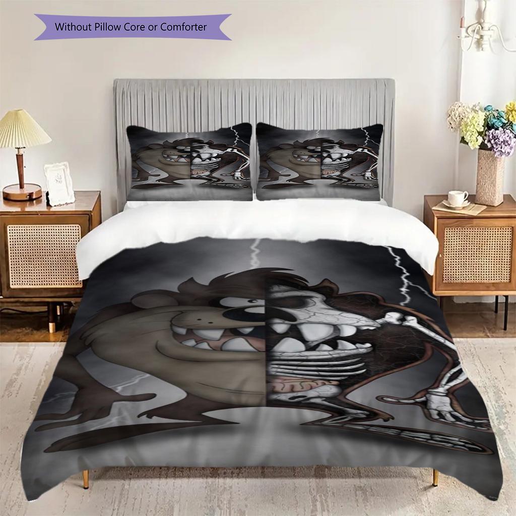 Madness Meets Mystery Tale Two Beasts Threepiece Set 1 Duvet Cover 2 Pillowcase Without Core Bedding Set Soft And Comfortable