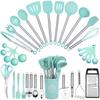 33-Piece High-Temp Resistant Silicone Utensil Set with Non-Stick Spatula & Stainless Steel Cutlery
