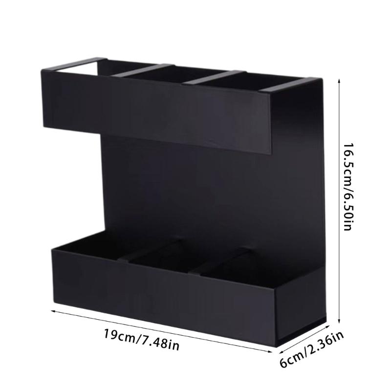 Multifunctional Storage Rack For Straws Cutlery 3 Section Cabinet Organizers With Drainage Design Kitchen Accessory
