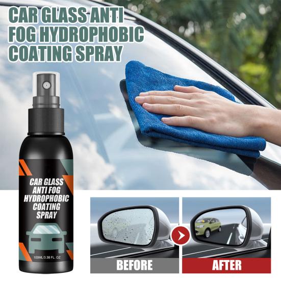 100ML Car Windshield Spray Clear Vision Long-lasting Effect Rearview Mirror Visibility Enhancer Car Glass Waterproof Anti Fog Coating Agent Spray
