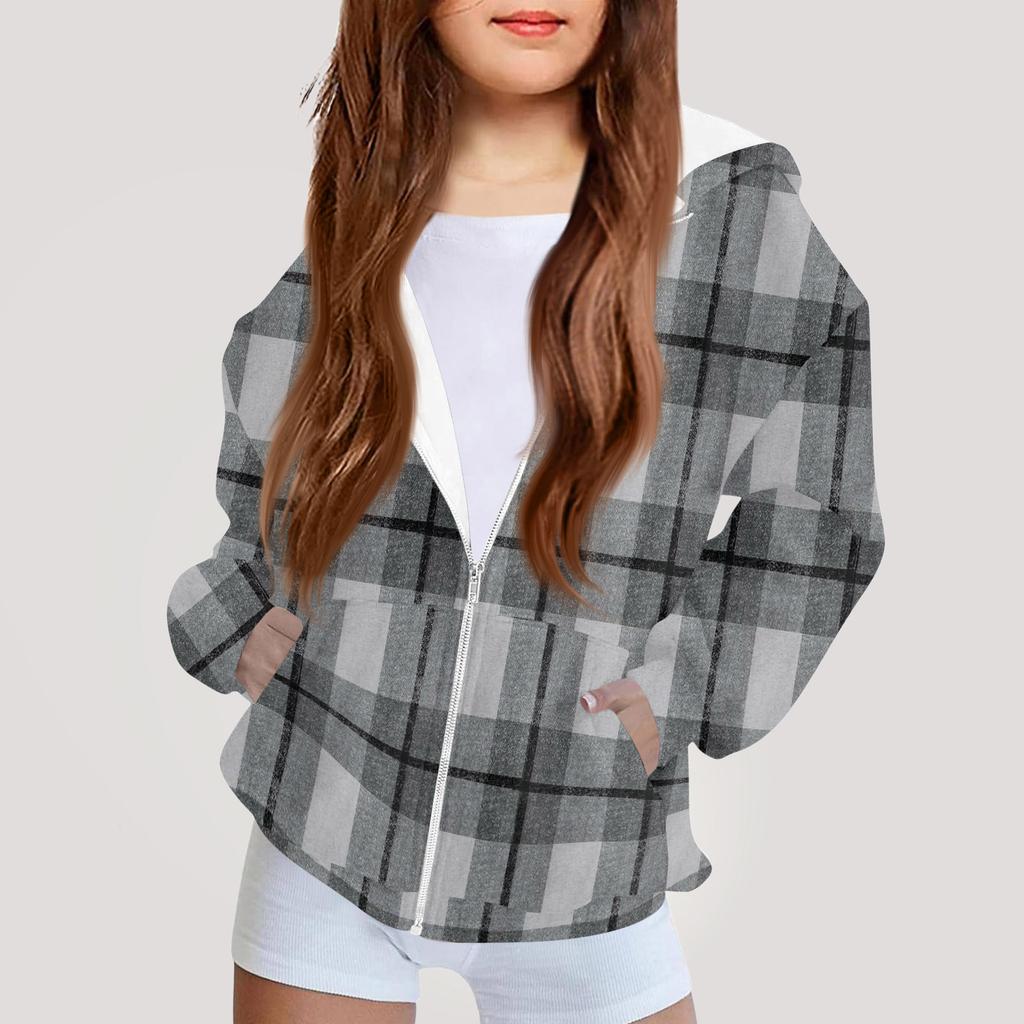 Children's Fashion Printed Long Sleeved Hooded Sweatshirt Girls' Hoodie Jacket