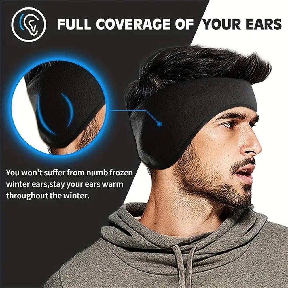 Winter Warmer Headband Breathable Windproof Sweatband Fleece Ear Cover Warmer Outdoor Sports Cycling Running Elastic Headwear