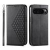 Phone Cover for Google Pixel 9 Pro XL Phone Stand Case PU Leather Rhombus Imprinted Pattern Wallet