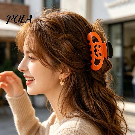 Party Wear Hair Claw Halloween Themed Claw, Hollow Pumpkin Design Clip, Strong Accessory Grip Shower Back Head for Daily Acetic Acid