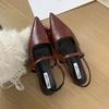 Fashion Bailamos 2024 Brand Pointed Toe Women Sandals Fashion Shallow Slip On Ladies Mary Jane Shoes Flats Heel Elegant Dress Slingback