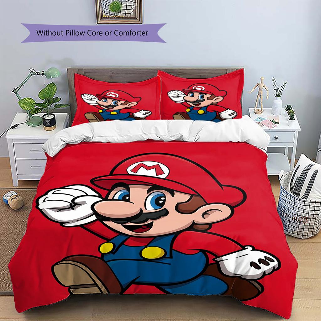 Mario Classic Pose Duvet Cover & Pillowcases, Mario Fan Retro Bedding, Great Gift.chl