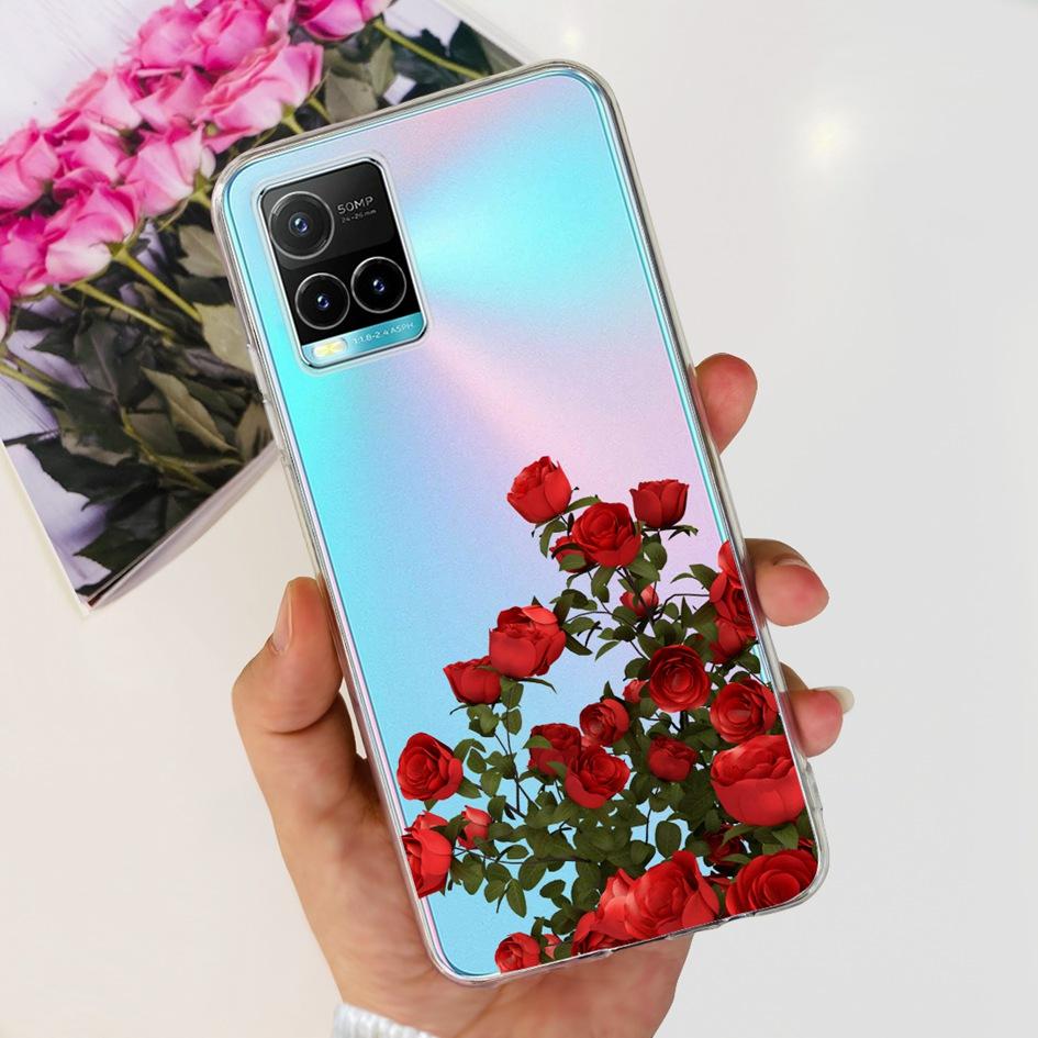 For Vivo Y33s V2109 Case Y21 2021 V2111 Cover Fashion Flower Soft Clear Silicone Slim Fundas For Vivo Y21t Y33t Y21a Y21s Bumper