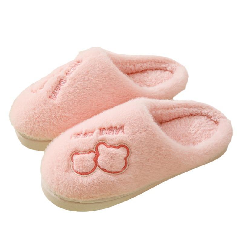 Cotton slippers women's winter new home cotton drag couple velvet warm bag head cotton shoes non-slip wool slippers