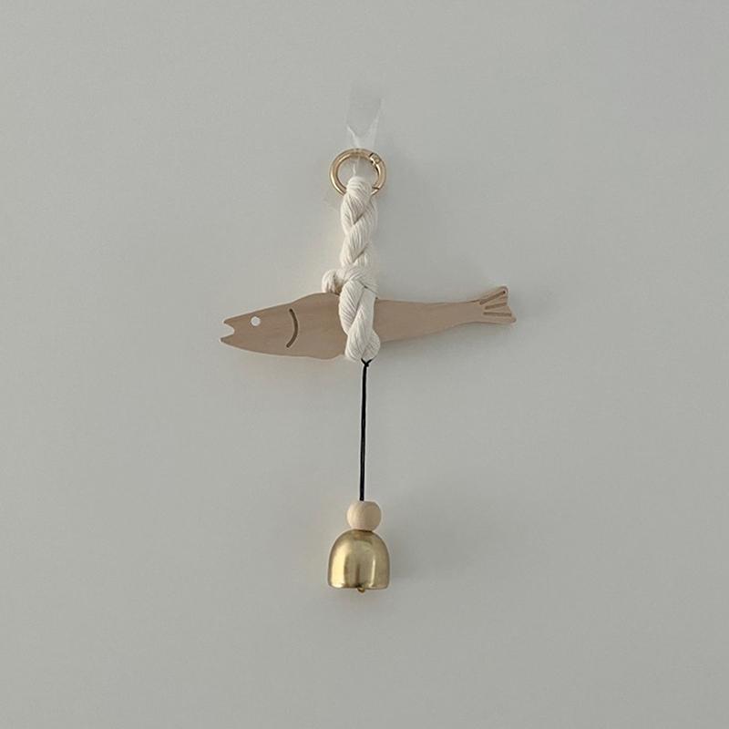 Fish Car Ornament Pollack Wall Art Hangable Wooden Door Pendant With Bell Hangable For Wall Door Wall Art Door Decoration