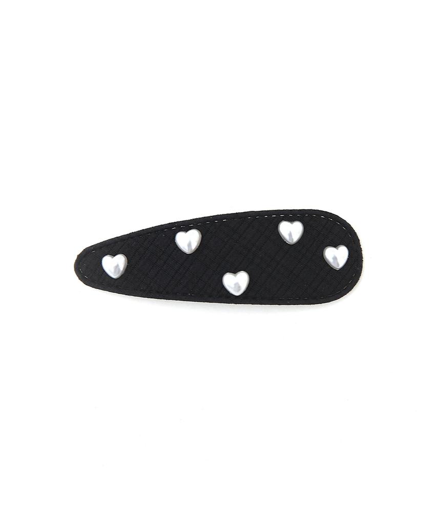 Charmy [2Set] Heart Pearl Hair Pin (Black)