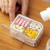3-in-1-Pillenteiler, Aufbewahrungsbox für Tabletten, feuchtigkeitsbeständig, tragbare Größe, transparent, multifunktionale Pillentragetasche