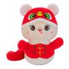 Adorable Plush Toy Snake Doll With Tiger Head Hat Perfect For New Year Celebrations