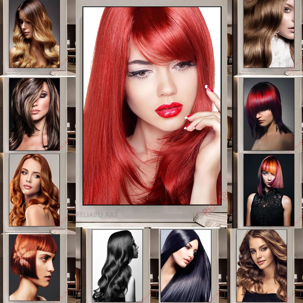 Hairdresser Barber Hair Salon Canvas Painting Hairstyle Posters Wall Art for Living Room Barber Shop Home Decoration