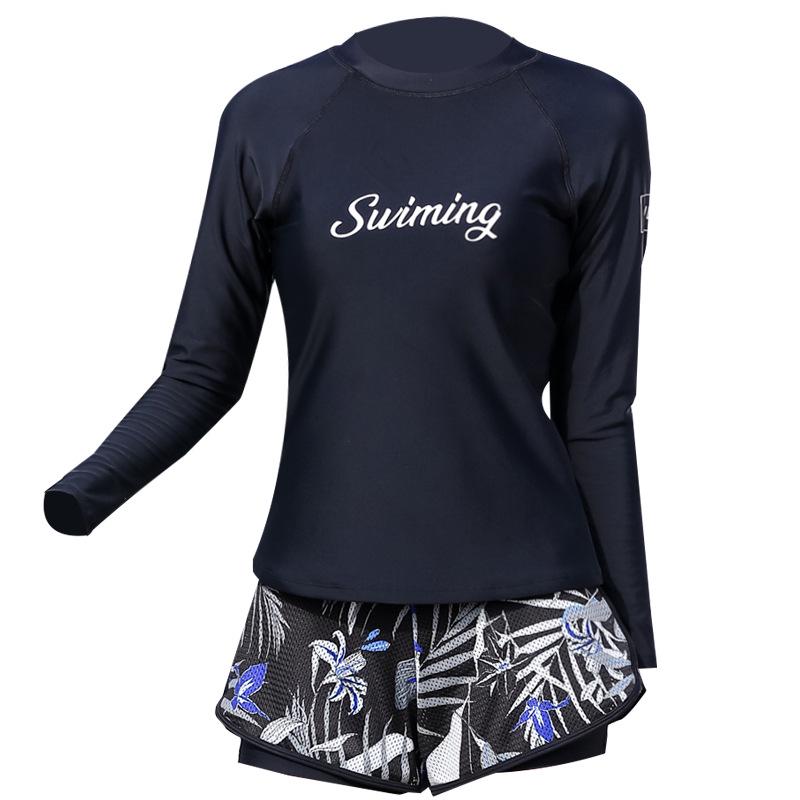 2026 Women's Two-Piece Swimsuit: Long Sleeve Sun Protection for Hot Spring Travel and Vacation