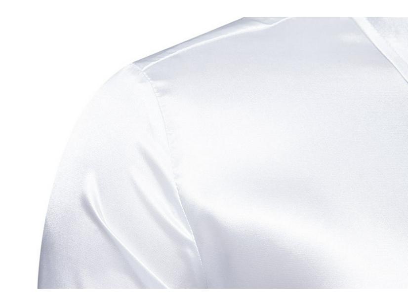 2025 Men's Shiny Satin Long-Sleeve Shirt - Spring/Autumn Trendy Nightclub Style.