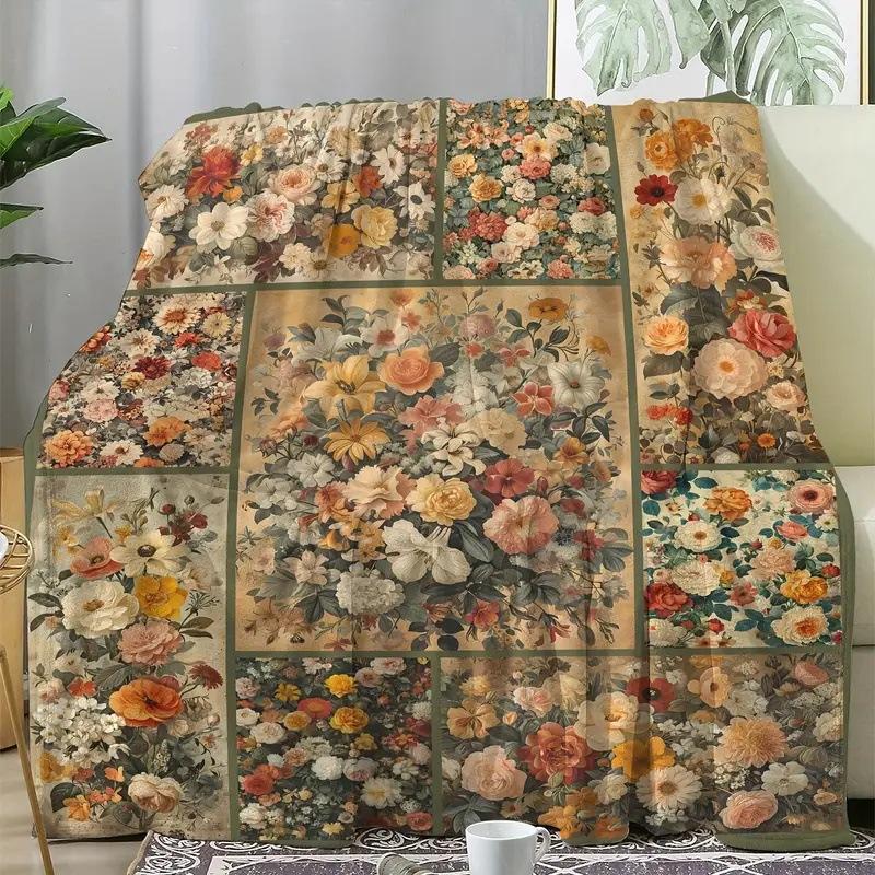 Vintage Flannel Blanket Soft Blanket Suitable Sofa Bed Office Trip Christmas Birthday Present
