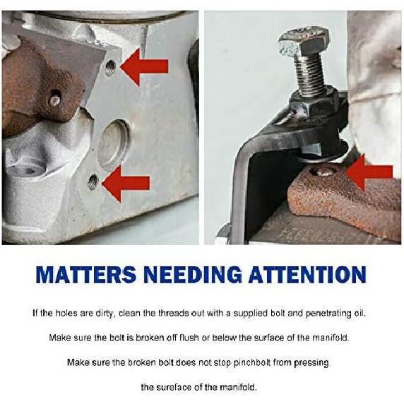 Exhaust Manifold Bolt Repair Kit Driver Rear/Passenger Front - No Need To Remove Broken Bolts, Compatible With 1999 & Newer GM Trucks & SUVs With A