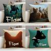 Melodic FFlowS Cushion Cover Breathable and Skinfriendly Linen Pillowcase Square Removable and Washable Cushion