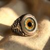 Exaggerated and Realistic Blood-red Eye-shaped Ring, Domineering Vintage Curtain-eye Ring