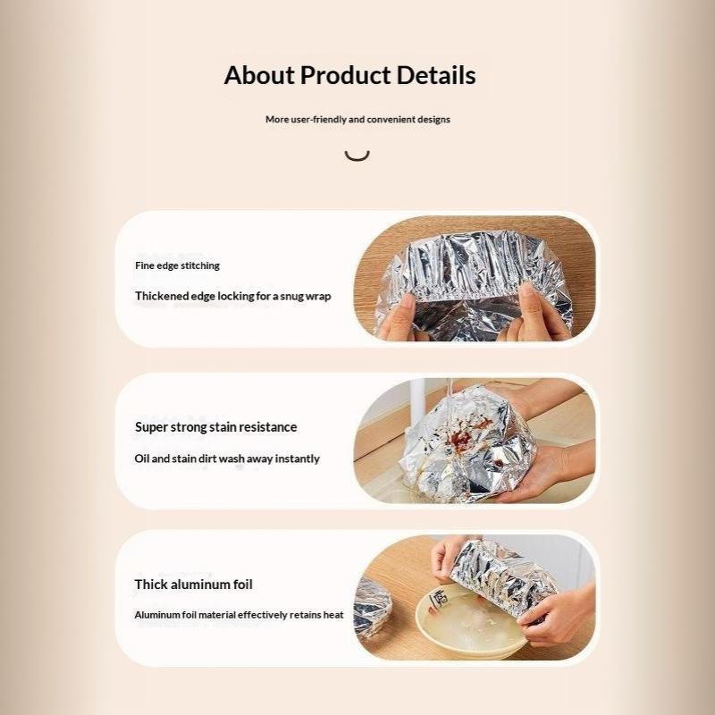 30/50Pcs Aluminum Foil Food Insulation Cover Kitchen Fresh Keeping Dustproof Dish Cover For Bbq Camping Picnic