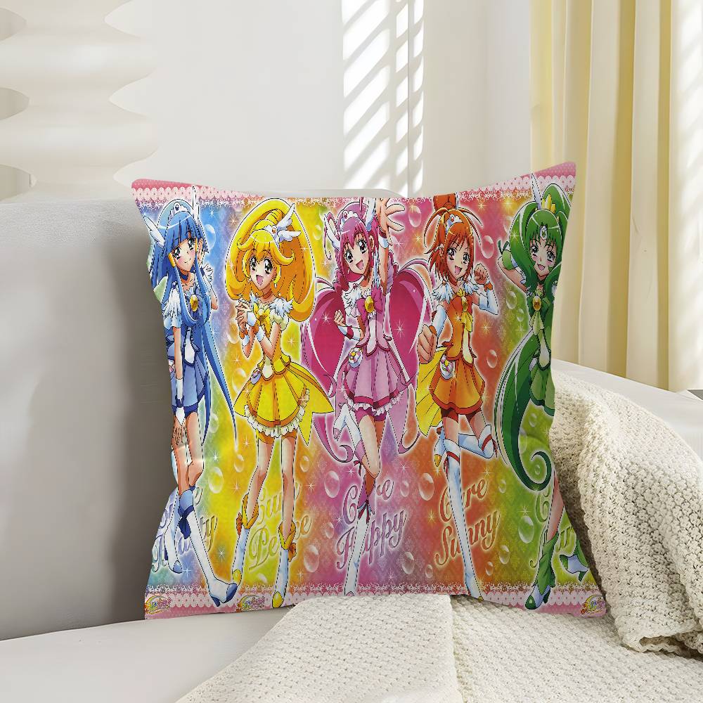 Smile Precure Anime Cushion Cover Polyester Sofa Cushions Decorative Throw Pillows Home Decoration Pillowcover