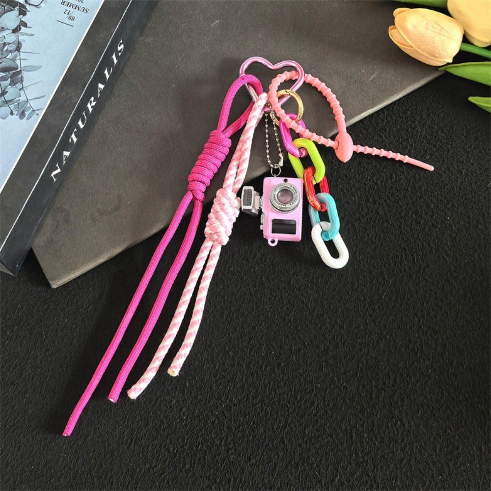 Miniature Love Hanging Buckle Colorful Camera Pendant Cute Nylon Rope Bag Pendant  Car Key Pendant