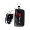 Carbon Fiber Car Key Chain Holder Case Cover Bag For Honda TYPE S R Civic Accord HRV CRV CITY Jazz Pilot FIT Auto Accessories