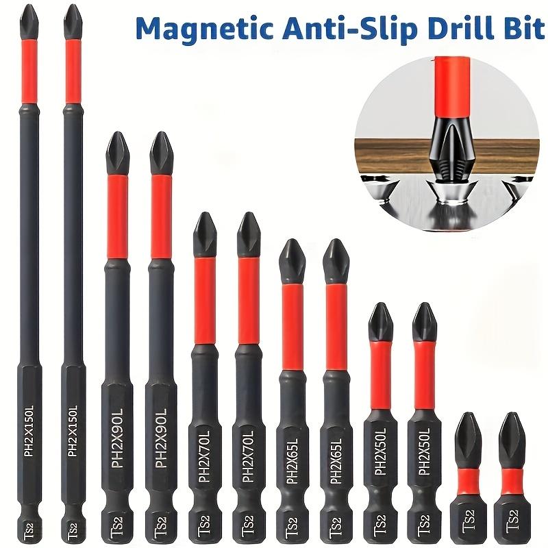 6pcs PH2 Magnetic Anti Slip Cross Screwdriver Head Set 25-150mm Screwdriver Head High Hardness Electric Screwdriver Tool