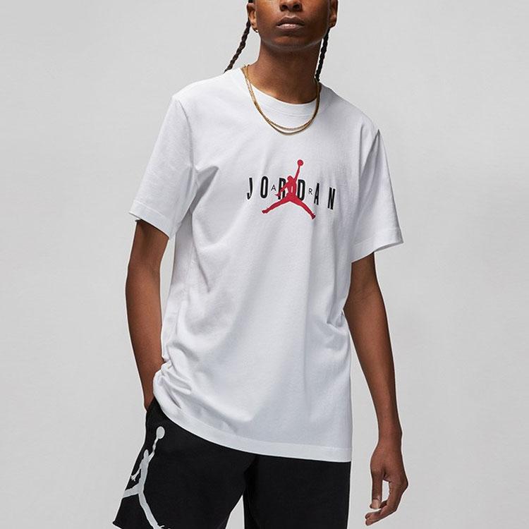 Jordan Flying Man Logo Print Casual Round Neck Short Sleeve T-Shirt Men Tops White DM1463-100