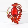 Broche de vidro de strass de liga requintada de alta qualidade, broche de xale feminino requintado, broche de joias