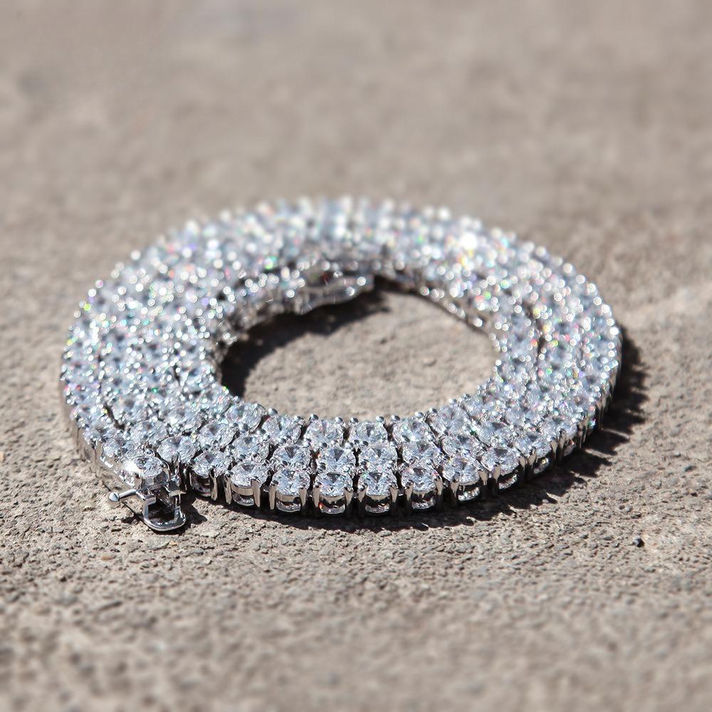 Personalized Zircon Tennis Chain Necklace Men's Hip-hop Versatile High-end Jewelry Necklace