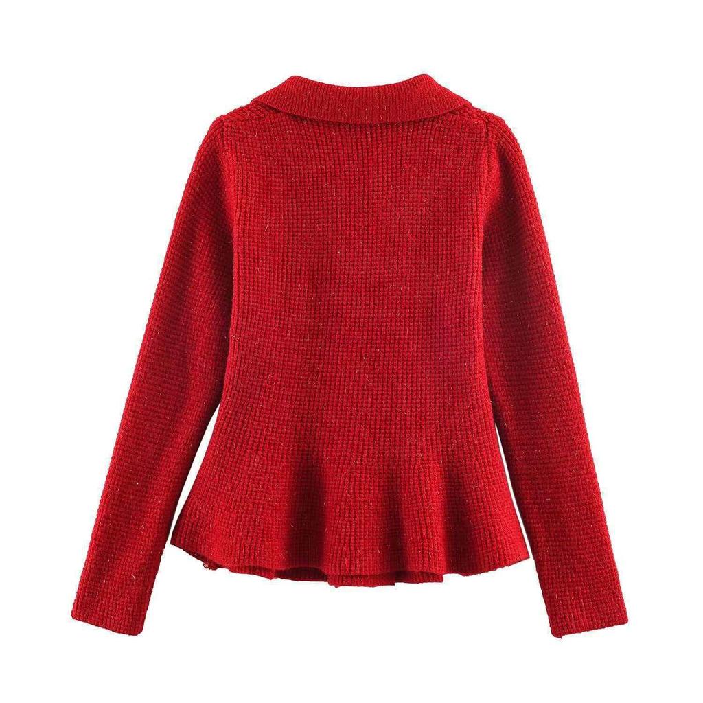 Double-Breasted Sweater Coat: European & American Style Women's High-End Fashion