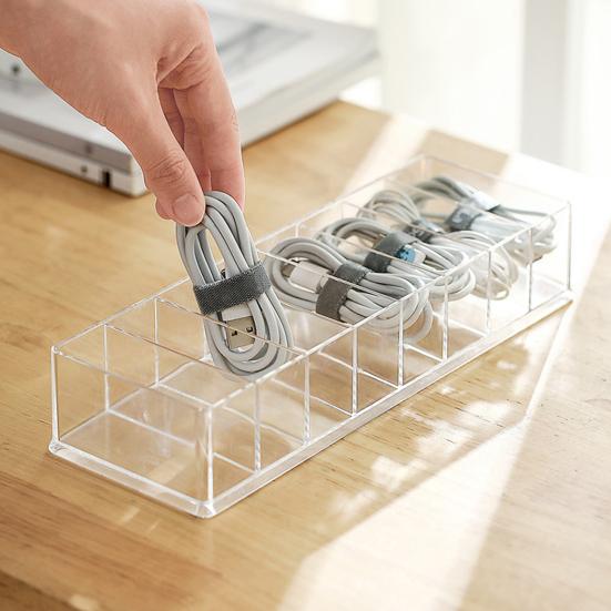 

Контейнер для мелочей, более толстый, прозрачный PS, ящик для хранения кабеля для передачи данных, для гостиной