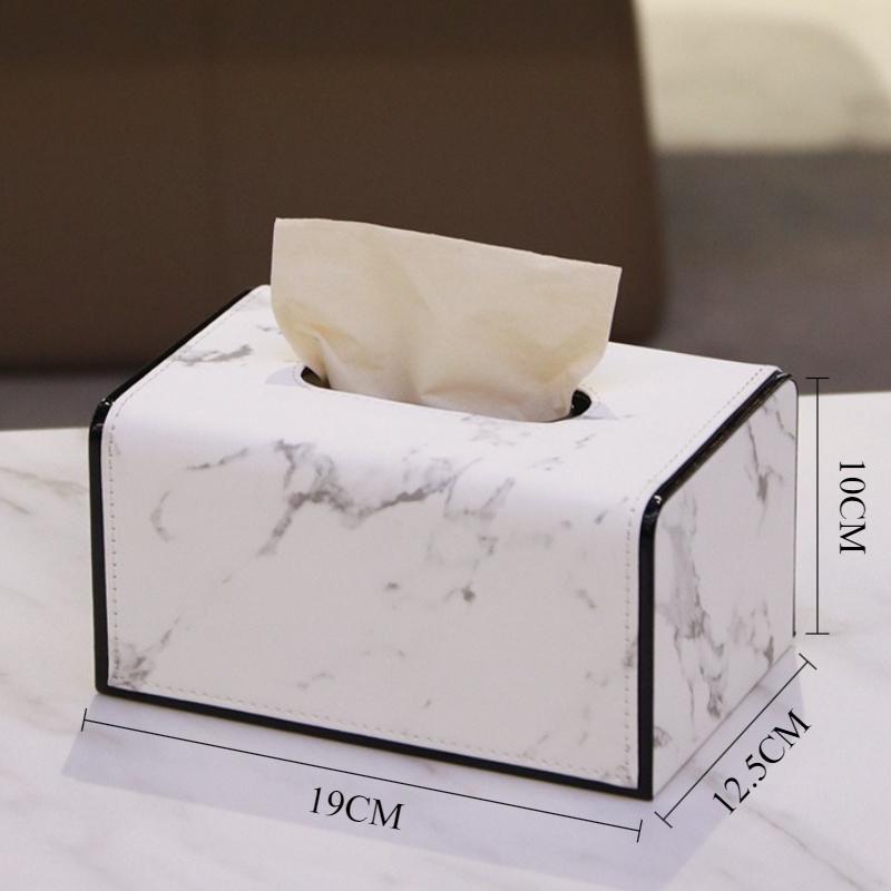 Luxury Tissue Box Leather Creativity Elegant Napkin Box Rectangular Aesthetic Art Tissue Boxes Home Office Napkin Organizer